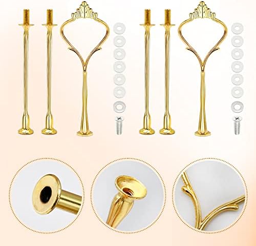 6 Sets Cake Tier Stacking Kit - 3 Tier Stand with Crown Type Cake Tray, Fruit Tray & Silicon Molds Tiered Tray, alternate