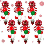 6 Sets Christmas Balloon Stand Kit, Centerpiece Holders for Tables in 6 Count (Pack of 1) in Red, White, and