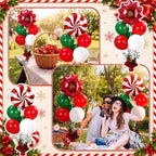 6 Sets Christmas Balloon Stand Kit, Centerpiece Holders for Tables in 6 Count (Pack of 1) in Red, White, and, alternate view