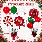 6 Sets Christmas Balloon Stand Kit, Centerpiece Holders for Tables in 6 Count (Pack of 1) in Red, White, and, alternate view