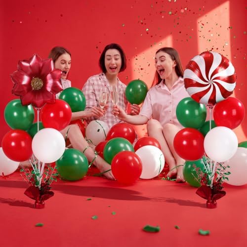 6 Sets Christmas Balloon Stand Kit, Centerpiece Holders for Tables in 6 Count (Pack of 1) in Red, White, and, alternate view