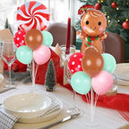 6 Sets Christmas Gingerbread Balloon Stand Kit for Table with Gingerbread Man Candy Cane Foil Balloon, alternate view 2