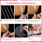 6 Sets Christmas Gingerbread Balloon Stand Kit for Table with Gingerbread Man Candy Cane Foil Balloon, alternate view 4