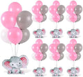 6 Sets Elephant Baby Shower Balloon Stand Kit for Tables Elephant with Balloon Centerpieces Party Decor for