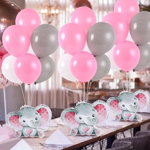 6 Sets Elephant Baby Shower Balloon Stand Kit for Tables Elephant with Balloon Centerpieces Party Decor for, alternate view 2