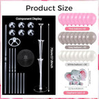 6 Sets Elephant Baby Shower Balloon Stand Kit for Tables Elephant with Balloon Centerpieces Party Decor for, alternate view 3