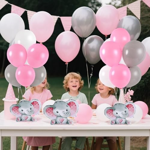6 Sets Elephant Baby Shower Balloon Stand Kit for Tables Elephant with Balloon Centerpieces Party Decor for, alternate view 6