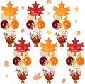 6 Sets Fall Balloon Stands, Autumn Maple Leaf Table Centerpieces in Multicolor