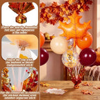 6 Sets Fall Balloon Stands, Autumn Maple Leaf Table Centerpieces in Multicolor, alternate view 4