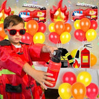 6 Sets Fire Fighting Party Balloon Stand Kit for Table Red Yellow Balloon Centerpiece Decor Fire Truck Party, alternate view