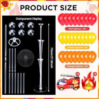 6 Sets Fire Fighting Party Balloon Stand Kit for Table Red Yellow Balloon Centerpiece Decor Fire Truck Party, alternate view