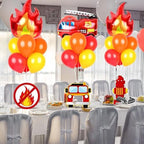 6 Sets Fire Fighting Party Balloon Stand Kit for Table Red Yellow Balloon Centerpiece Decor Fire Truck Party, alternate view
