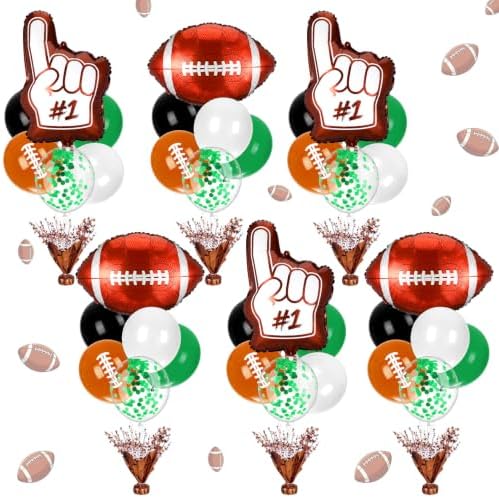 6 Sets Football Balloon Stand Kit, Centerpiece Holders for Tables in Multicolored