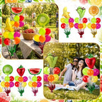 6 Sets Fruit Party Balloons Stand Kit, Cute Fruit Table Centerpiece in Various Colors, alternate view 2