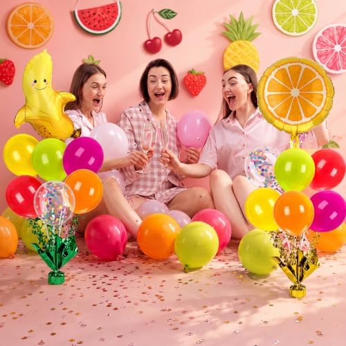 6 Sets Fruit Party Balloons Stand Kit, Cute Fruit Table Centerpiece in Various Colors, alternate view 6
