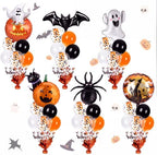 6 Sets Halloween Balloon Stands, Pumpkin Ghost Table Centerpieces in 40 inch in Black and Orange