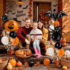 6 Sets Halloween Balloon Stands, Pumpkin Ghost Table Centerpieces in 40 inch in Black and Orange, alternate view 2