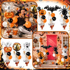 6 Sets Halloween Balloon Stands, Pumpkin Ghost Table Centerpieces in 40 inch in Black and Orange, alternate view 6