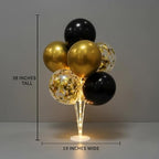 6 Sets LED Balloon Table Centerpieces for Party Decorations in 12 inches in Black & Gold, alternate view 2