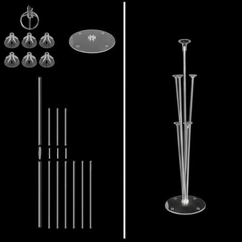 6 Sets LED Balloon Table Centerpieces for Party Decorations in 12 inches in Black & Gold, alternate view 6