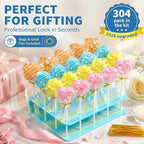 6 Shapes Cake Pop Mold Set with 7.88 Inch Tray, Cake Pop Cutter Kit with Cake Pop Stand, Round Oval Heart Square, alternate