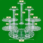 6 Tier Acrylic Wedding Cake Stand Set - Heavy Duty Round Cake and Cupcake Stand Combo for Home Decor, Wedding, alternate view