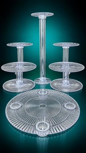 6 Tier Clear Wedding Cascade Cupcake Cake Stand (Style R600) in CLEAR, alternate view 4