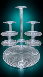 6 Tier Clear Wedding Cascade Cupcake Cake Stand (Style R600) in CLEAR, alternate view 4