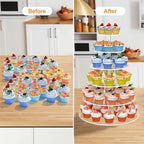 6 Tier Cupcake Stand Clear Acrylic Cupcake Tower for 60 Cupcakes in clear, alternate view 6