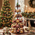 6 Tier Large Cupcake Stand for 80 Cupcake Rustic Tower Tree 360° Rotatable Cupcakes Holder Wood Dessert Table, alternate view