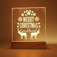 6" Warm Light Wood LED Light Base with Acrylic Sheet for Home Decor Art, alternate view 2