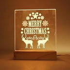 6" Warm Light Wood LED Light Base with Acrylic Sheet for Home Decor Art, alternate view 2
