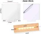 6" Warm Light Wood LED Light Base with Acrylic Sheet for Home Decor Art, alternate view 3