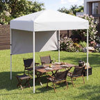 6 x 4 FT Pop Up Canopy, UPF50+ Easy Setup Tent w/ 1 Half Sidewall, Silver-Coated Top, Foldable Outdoor Gazebo, alternate view