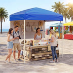 6 x 4 FT Pop Up Canopy, UPF50+ Easy Setup Tent w/ 1 Half Sidewall, Silver-Coated Top, Foldable Outdoor Gazebo, alternate view