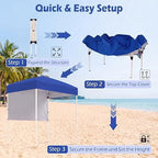 6 x 4 FT Pop Up Canopy, UPF50+ Easy Setup Tent w/ 1 Half Sidewall, Silver-Coated Top, Foldable Outdoor Gazebo, alternate view
