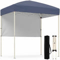 6 x 4 FT Pop Up Canopy, UPF50+ Easy Setup Tent w/ 1 Half Sidewall, Silver-Coated Top, Foldable Outdoor Gazebo