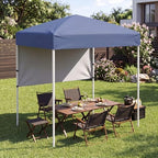 6 x 4 FT Pop Up Canopy, UPF50+ Easy Setup Tent w/ 1 Half Sidewall, Silver-Coated Top, Foldable Outdoor Gazebo, alternate view