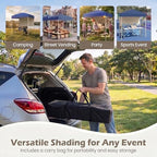 6 x 4 FT Pop Up Canopy, UPF50+ Easy Setup Tent w/ 1 Half Sidewall, Silver-Coated Top, Foldable Outdoor Gazebo, alternate view