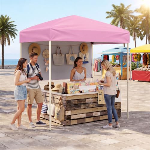 6 x 4 FT Pop Up Easy Setup Canopy Tent (Pink) in 6 x 4 FT in Pink, alternate view 4