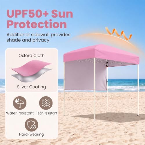6 x 4 FT Pop Up Easy Setup Canopy Tent (Pink) in 6 x 4 FT in Pink, alternate view 5