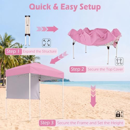 6 x 4 FT Pop Up Easy Setup Canopy Tent (Pink) in 6 x 4 FT in Pink, alternate view 6