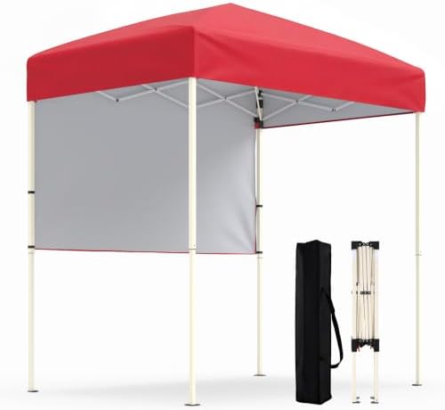 6 x 4 FT Pop Up Easy Setup Canopy Tent (Red) in 6 x 4 FT in Red