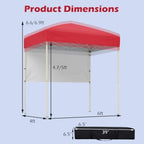 6 x 4 FT Pop Up Easy Setup Canopy Tent (Red) in 6 x 4 FT in Red, alternate view 3