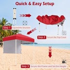 6 x 4 FT Pop Up Easy Setup Canopy Tent (Red) in 6 x 4 FT in Red, alternate view 6