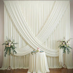 60×12ft Wrinkle Free Ivory Backdrop Curtain for Wedding Parties, 12 Panels 5×12ft Long Soft Silky Polyester, alternate view 5