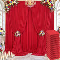 60×14ft Wrinkle Free Red Backdrop Curtain, Soft Silky Easy to Drape Wedding Drapes for Backdrop, 12 Panels