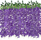 60 Branches Wisteria Hanging Flowers, Artificial Purple Wisteria Flowers Garland for Wedding Arch Ceremony Party