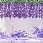 60 Branches Wisteria Hanging Flowers, Artificial Purple Wisteria Flowers Garland for Wedding Arch Ceremony Party, alternate