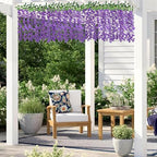 60 Branches Wisteria Hanging Flowers, Artificial Purple Wisteria Flowers Garland for Wedding Arch Ceremony Party, alternate